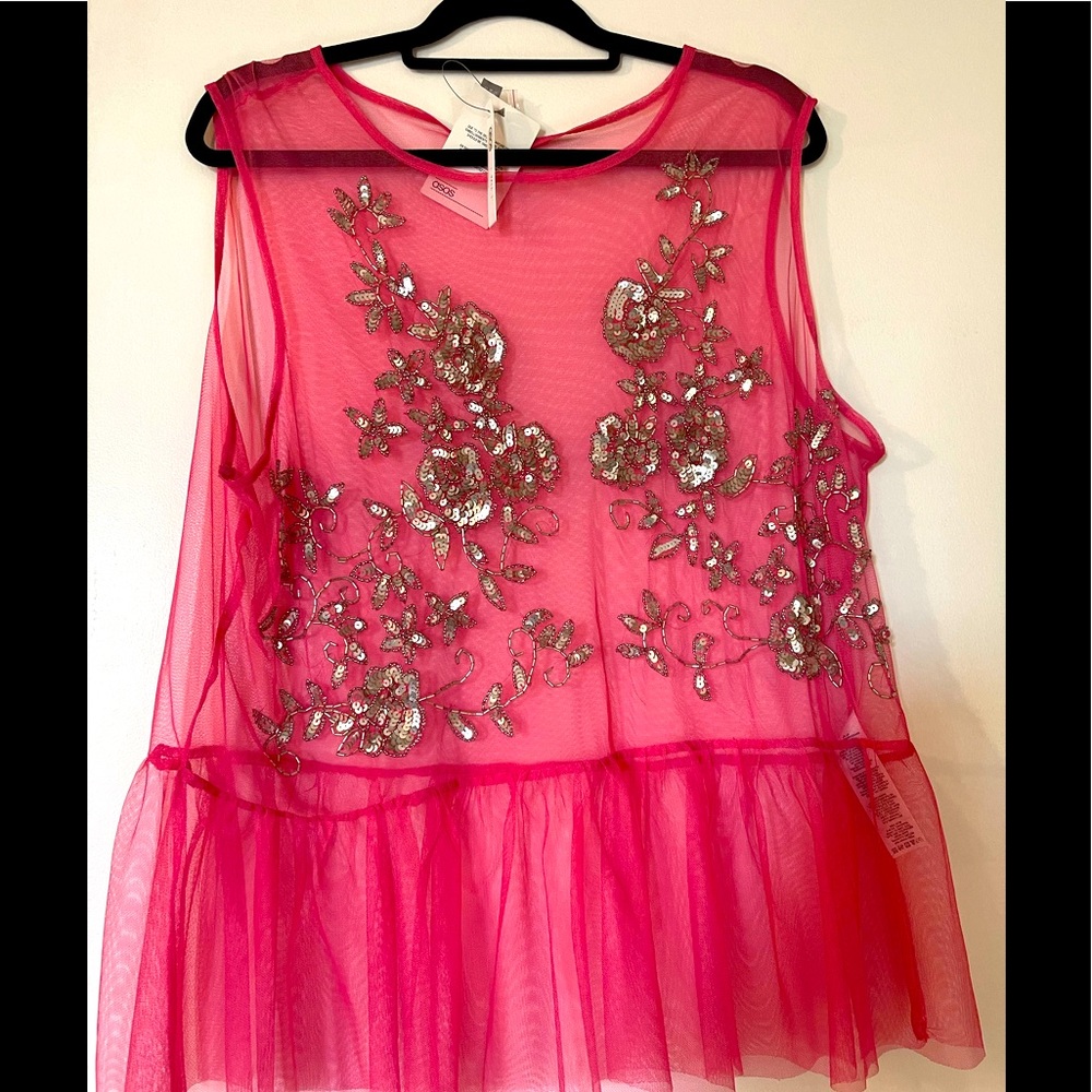 ASOS Curve Sequin Peplum Top